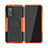 Silicone Matte Finish and Plastic Back Cover Case with Stand JX2 for Xiaomi Redmi K30S 5G Orange