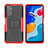 Silicone Matte Finish and Plastic Back Cover Case with Stand JX2 for Xiaomi Redmi Note 11 4G (2022)