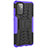 Silicone Matte Finish and Plastic Back Cover Case with Stand JX3 for Samsung Galaxy A72 5G Purple