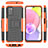 Silicone Matte Finish and Plastic Back Cover Case with Stand JX5 for Samsung Galaxy A02s Orange