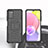 Silicone Matte Finish and Plastic Back Cover Case with Stand JX5 for Samsung Galaxy A03s