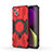 Silicone Matte Finish and Plastic Back Cover Case with Stand K01C for Apple iPhone 14