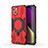 Silicone Matte Finish and Plastic Back Cover Case with Stand K01C for Apple iPhone 14 Plus