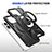 Silicone Matte Finish and Plastic Back Cover Case with Stand K02C for Apple iPhone 15 Pro