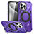 Silicone Matte Finish and Plastic Back Cover Case with Stand K02C for Apple iPhone 15 Pro Max Purple