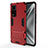 Silicone Matte Finish and Plastic Back Cover Case with Stand KC1 for Huawei Honor V40 5G