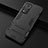 Silicone Matte Finish and Plastic Back Cover Case with Stand KC1 for Huawei Honor V40 5G