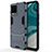 Silicone Matte Finish and Plastic Back Cover Case with Stand KC1 for Realme 8 4G