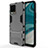 Silicone Matte Finish and Plastic Back Cover Case with Stand KC1 for Realme 8 4G