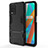 Silicone Matte Finish and Plastic Back Cover Case with Stand KC1 for Realme 8 5G