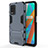 Silicone Matte Finish and Plastic Back Cover Case with Stand KC1 for Realme 8 5G