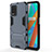 Silicone Matte Finish and Plastic Back Cover Case with Stand KC1 for Realme 8s 5G