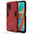 Silicone Matte Finish and Plastic Back Cover Case with Stand KC1 for Realme 8s 5G