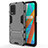 Silicone Matte Finish and Plastic Back Cover Case with Stand KC1 for Realme 8s 5G