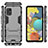 Silicone Matte Finish and Plastic Back Cover Case with Stand KC1 for Samsung Galaxy A51 4G