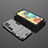 Silicone Matte Finish and Plastic Back Cover Case with Stand KC1 for Samsung Galaxy A51 4G Gray