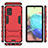 Silicone Matte Finish and Plastic Back Cover Case with Stand KC1 for Samsung Galaxy A71 4G A715