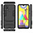 Silicone Matte Finish and Plastic Back Cover Case with Stand KC1 for Samsung Galaxy M21s