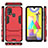 Silicone Matte Finish and Plastic Back Cover Case with Stand KC1 for Samsung Galaxy M31