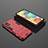 Silicone Matte Finish and Plastic Back Cover Case with Stand KC1 for Samsung Galaxy M40S