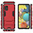 Silicone Matte Finish and Plastic Back Cover Case with Stand KC1 for Samsung Galaxy M40S