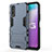 Silicone Matte Finish and Plastic Back Cover Case with Stand KC1 for Vivo iQOO U1