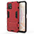 Silicone Matte Finish and Plastic Back Cover Case with Stand KC1 for Vivo iQOO U3 5G