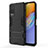 Silicone Matte Finish and Plastic Back Cover Case with Stand KC1 for Vivo Y31 (2021) Black