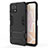 Silicone Matte Finish and Plastic Back Cover Case with Stand KC1 for Vivo Y31s 5G