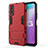 Silicone Matte Finish and Plastic Back Cover Case with Stand KC1 for Vivo Y50t