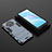 Silicone Matte Finish and Plastic Back Cover Case with Stand KC1 for Xiaomi Mi 10i 5G Blue