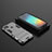 Silicone Matte Finish and Plastic Back Cover Case with Stand KC1 for Xiaomi POCO C3 Gray