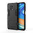 Silicone Matte Finish and Plastic Back Cover Case with Stand KC1 for Xiaomi Poco M2 Pro