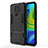 Silicone Matte Finish and Plastic Back Cover Case with Stand KC1 for Xiaomi Redmi Note 9