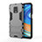 Silicone Matte Finish and Plastic Back Cover Case with Stand KC1 for Xiaomi Redmi Note 9 Pro Max