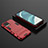 Silicone Matte Finish and Plastic Back Cover Case with Stand KC2 for Realme 8 4G