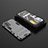 Silicone Matte Finish and Plastic Back Cover Case with Stand KC2 for Realme GT 5G Gray