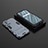 Silicone Matte Finish and Plastic Back Cover Case with Stand KC2 for Realme V11 5G