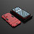 Silicone Matte Finish and Plastic Back Cover Case with Stand KC2 for Realme V11 5G