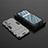 Silicone Matte Finish and Plastic Back Cover Case with Stand KC2 for Realme V11 5G Gray