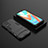 Silicone Matte Finish and Plastic Back Cover Case with Stand KC2 for Realme V13 5G