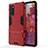 Silicone Matte Finish and Plastic Back Cover Case with Stand KC2 for Samsung Galaxy S20 FE (2022) 5G