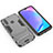 Silicone Matte Finish and Plastic Back Cover Case with Stand KC2 for Vivo Y11