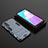 Silicone Matte Finish and Plastic Back Cover Case with Stand KC2 for Vivo Y50t Blue