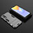 Silicone Matte Finish and Plastic Back Cover Case with Stand KC2 for Vivo Y51 (2021) Gray