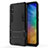 Silicone Matte Finish and Plastic Back Cover Case with Stand KC2 for Xiaomi Redmi 9AT Black