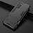 Silicone Matte Finish and Plastic Back Cover Case with Stand KC3 for Samsung Galaxy S20 FE (2022) 5G