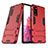 Silicone Matte Finish and Plastic Back Cover Case with Stand KC3 for Samsung Galaxy S20 FE (2022) 5G