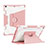 Silicone Matte Finish and Plastic Back Cover Case with Stand L04 for Apple iPad 10.2 (2019) Pink