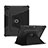 Silicone Matte Finish and Plastic Back Cover Case with Stand L04 for Apple iPad Pro 12.9 (2022) Black